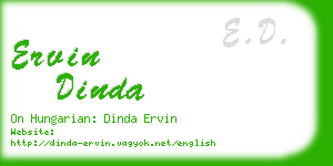 ervin dinda business card